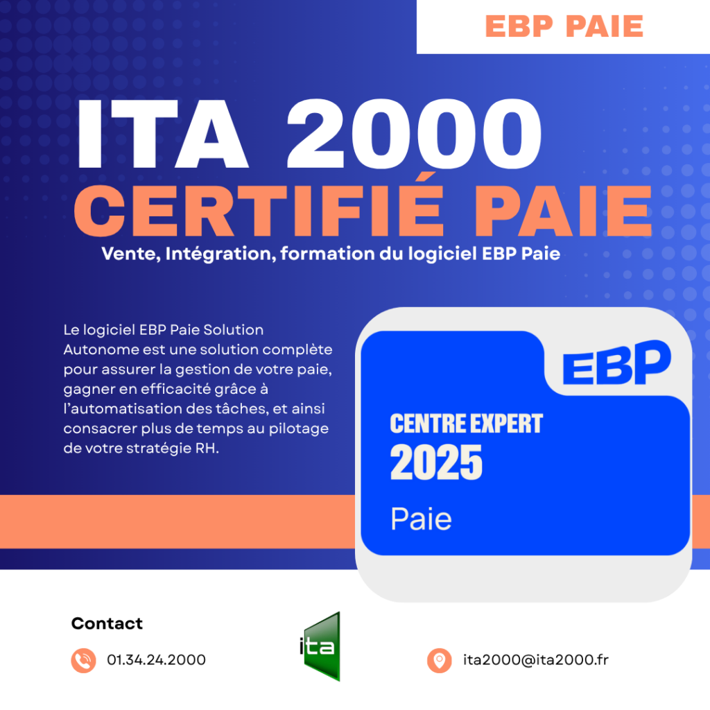 Nous commercialisons, intégrons et formons au logiciel EBP Paie.
Contactez-nous pour un devis ou une mise en place dans votre entreprise